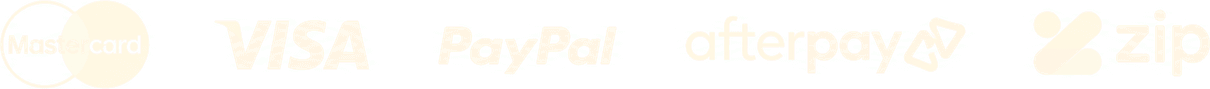Mastercard, Visa, PayPal, Afterpay and Zip accepted